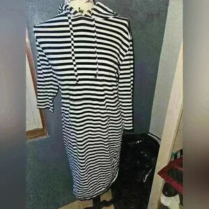 Womans Striped Dress With Hoodie
